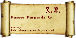 Kauser Margaréta névjegykártya
